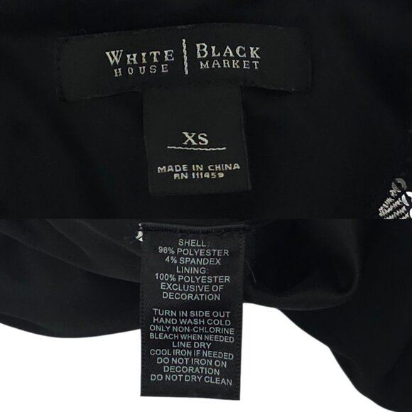 White House Black Market Beaded Neck Tank Dress XS Boho Embellished Cocktail LBD - Picture 9 of 16